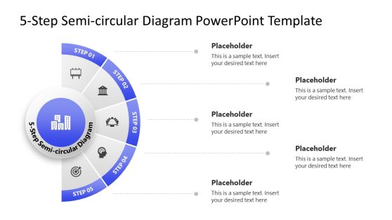 5-Step Semi Circular Diagram PowerPoint Template