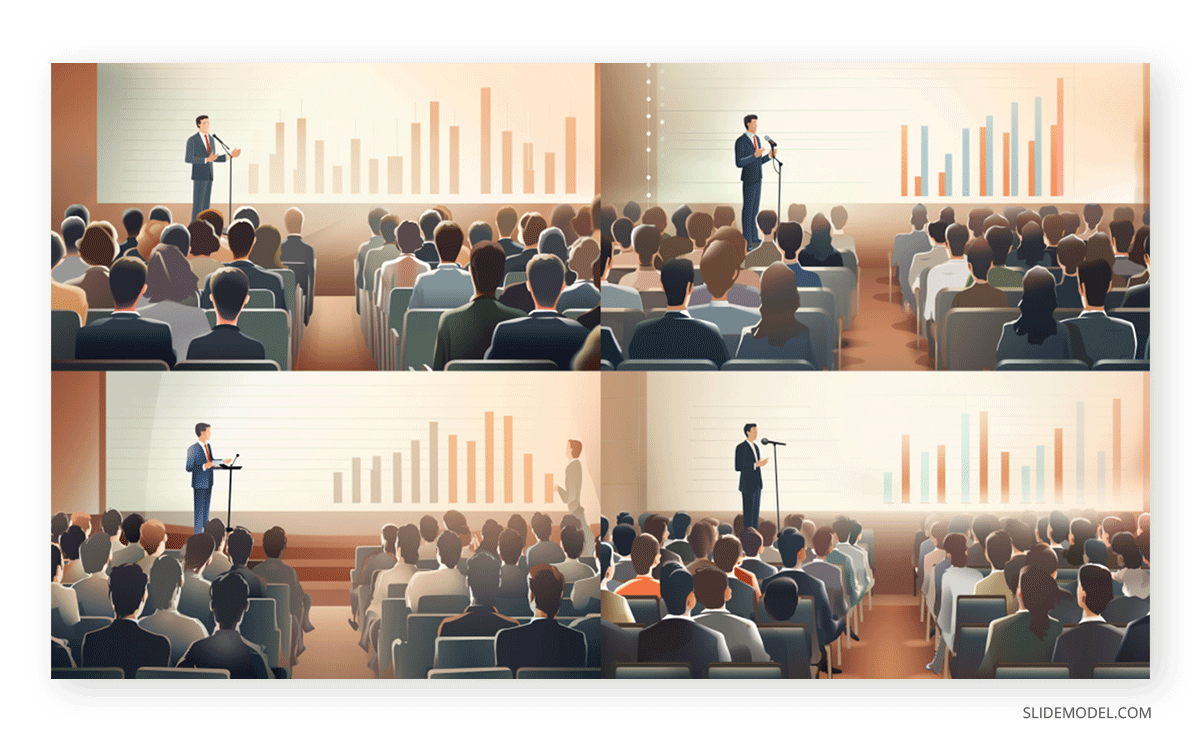 Alternative prompt for live presentation illustrations in Midjourney
