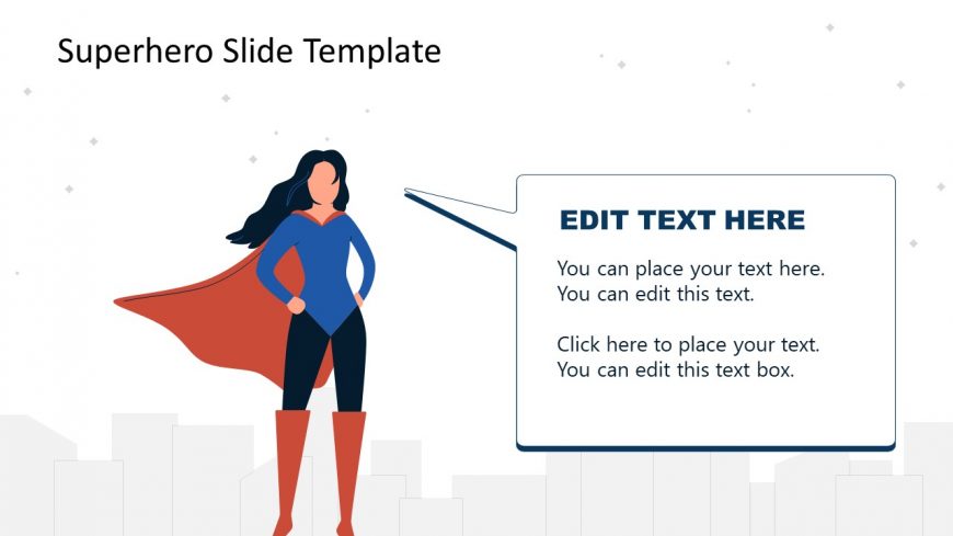 PPT Slide with Female Superhero