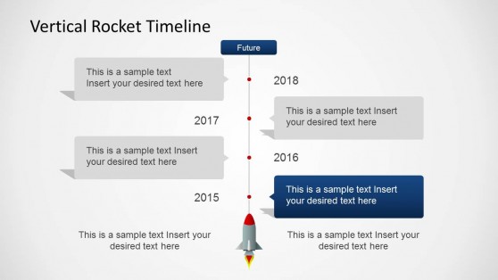 Vertical Rocket Timeline Template for PowerPoint